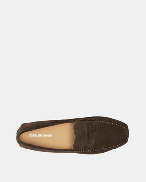Barcelona Penny Strap - Olive Suede