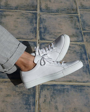 White Leather Low Top Dress Sneaker